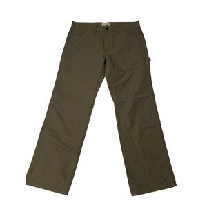 Blue Mountain Mens Carpenter Pants Olive Green Cotton Canvas Work Utility 36x34